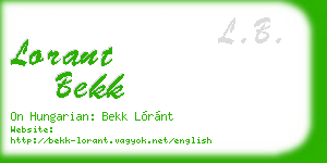 lorant bekk business card